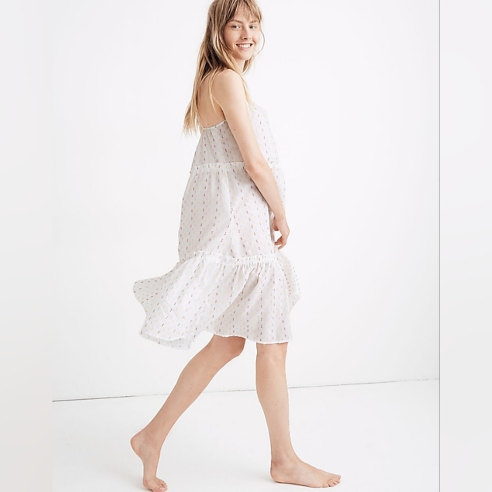 Madewell Tiered Cover-Up Dress in Rainbow Clipdot